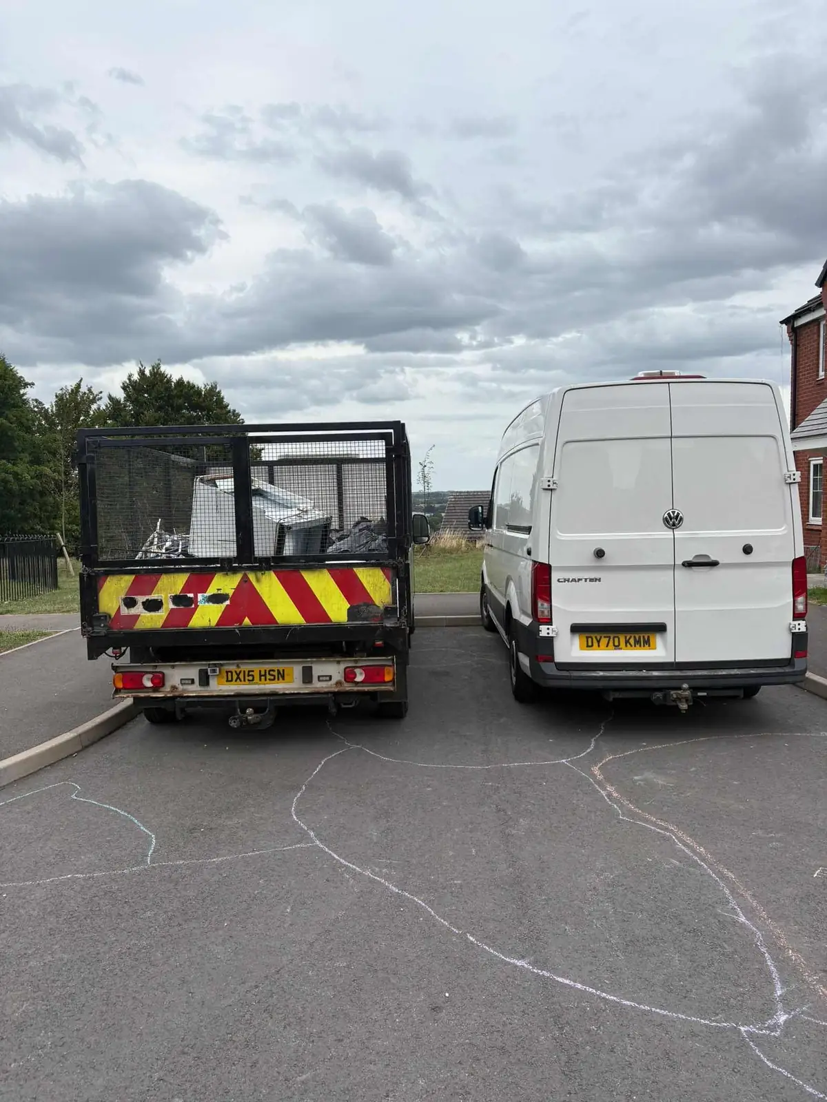 The Litter Me Removals tipper truck and van parked ready for a job